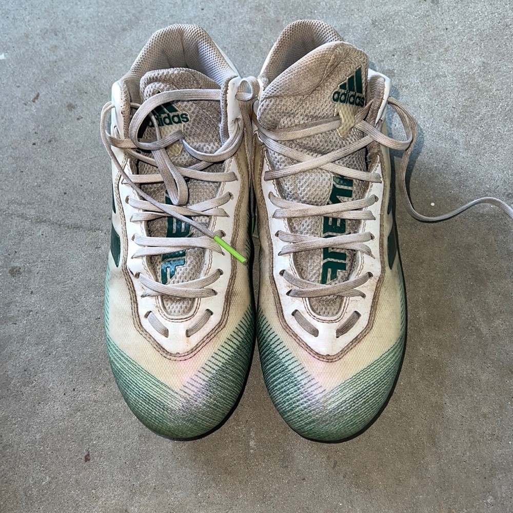 Mens adidas Freak cleats Sz 9 wh/green mids